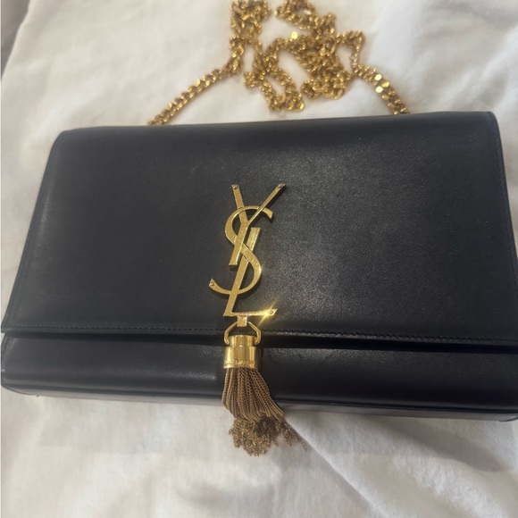 Yves Saint Laurent Black Crossbody with Gold Accents Perfect Condition! - Picture 2 of 8